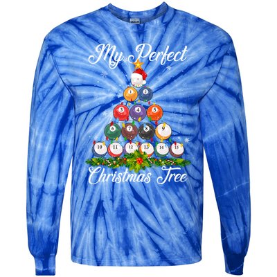 Christmas Tree Billiards Ugly Xmas Sweater Great Gift Tie-Dye Long Sleeve Shirt