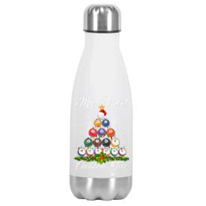 Christmas Tree Billiards Ugly Xmas Sweater Great Gift Stainless Steel Insulated Water Bottle