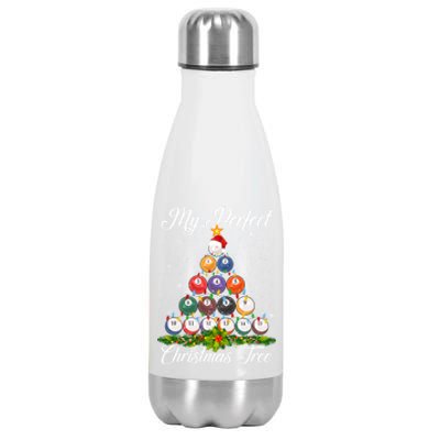 Christmas Tree Billiards Ugly Xmas Sweater Great Gift Stainless Steel Insulated Water Bottle