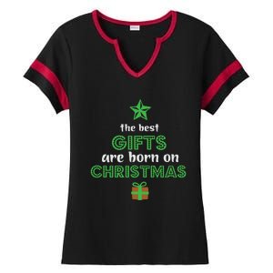 Christmas The Best Gifts Are Bron On Xmas Ladies Halftime Notch Neck Tee