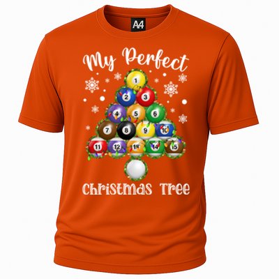 Christmas Tree Billiards Ugly Xmas Sweater Gift Cooling Performance Crew T-Shirt