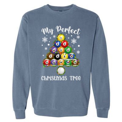 Christmas Tree Billiards Ugly Xmas Sweater Gift Garment-Dyed Sweatshirt