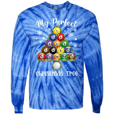 Christmas Tree Billiards Ugly Xmas Sweater Gift Tie-Dye Long Sleeve Shirt