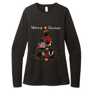 Christmas Tree Bombay Cat Lover Xmas Cat Owner Womens CVC Long Sleeve Shirt