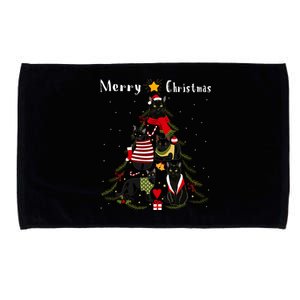 Christmas Tree Bombay Cat Lover Xmas Cat Owner Microfiber Hand Towel