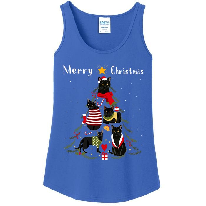 Christmas Tree Bombay Cat Lover Xmas Cat Owner Ladies Essential Tank