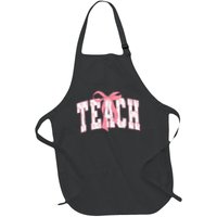 Coquette Teach Bow Teacher Varsity File Full-Length Apron With Pockets