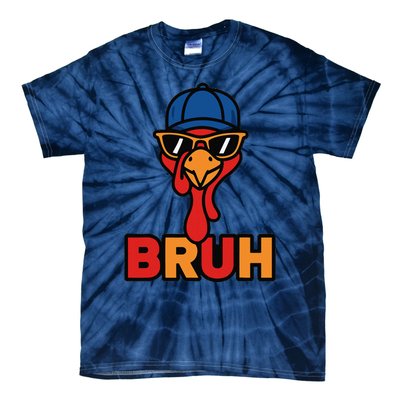 Cool Turkey Bruh Funny Thanksgiving Tie-Dye T-Shirt