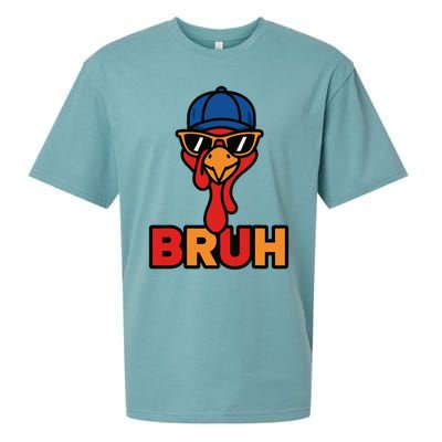 Cool Turkey Bruh Funny Thanksgiving Sueded Cloud Jersey T-Shirt