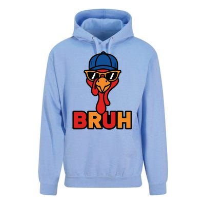 Cool Turkey Bruh Funny Thanksgiving Unisex Surf Hoodie