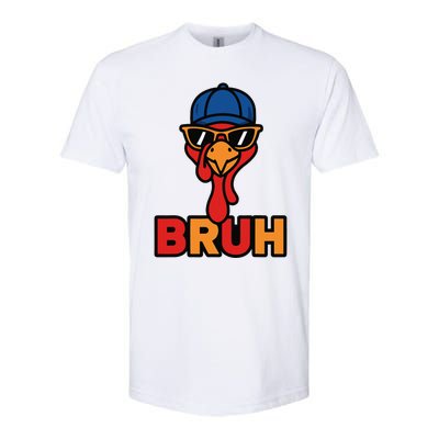 Cool Turkey Bruh Funny Thanksgiving Softstyle CVC T-Shirt