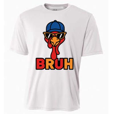 Cool Turkey Bruh Funny Thanksgiving Cooling Performance Crew T-Shirt