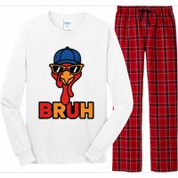 Cool Turkey Bruh Funny Thanksgiving Long Sleeve Pajama Set