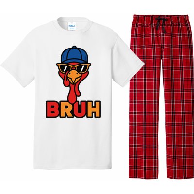 Cool Turkey Bruh Funny Thanksgiving Pajama Set