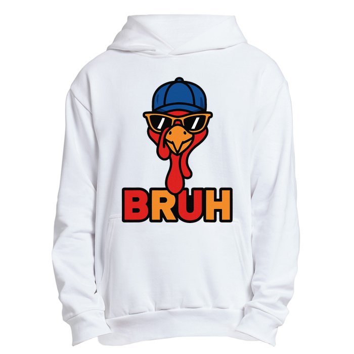 Cool Turkey Bruh Funny Thanksgiving Urban Pullover Hoodie