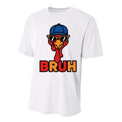 Cool Turkey Bruh Funny Thanksgiving Performance Sprint T-Shirt