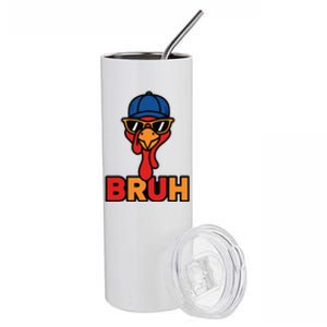 Cool Turkey Bruh Funny Thanksgiving Stainless Steel Tumbler