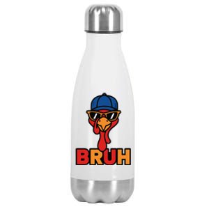 Cool Turkey Bruh Funny Thanksgiving Stainless Steel Insulated Water Bottle