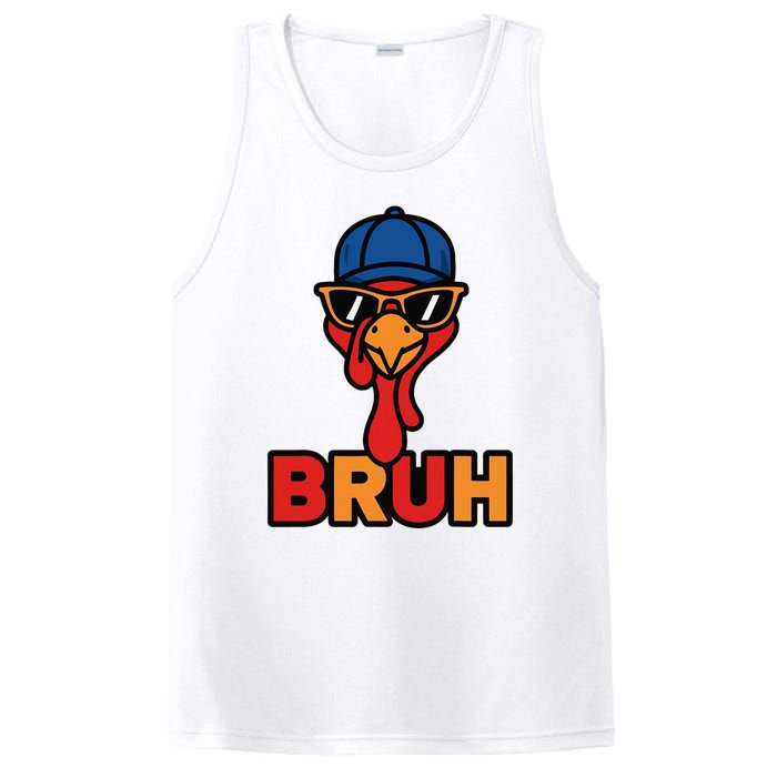 Cool Turkey Bruh Funny Thanksgiving PosiCharge Competitor Tank