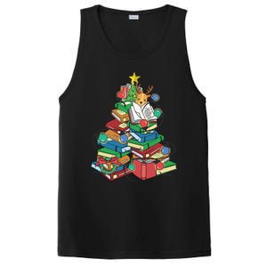 Christmas Tree Books Merry Bookmas Pajama Reading Book Lover Gift PosiCharge Competitor Tank