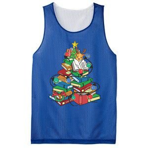 Christmas Tree Books Merry Bookmas Pajama Reading Book Lover Gift Mesh Reversible Basketball Jersey Tank