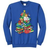 Christmas Tree Books Merry Bookmas Pajama Reading Book Lover Gift Tall Sweatshirt