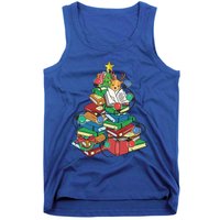 Christmas Tree Books Merry Bookmas Pajama Reading Book Lover Gift Tank Top