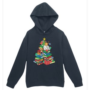 Christmas Tree Books Merry Bookmas Pajama Reading Book Lover Gift Urban Pullover Hoodie