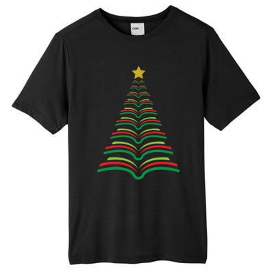 Christmas Tree Books Teacher Holiday Gift Librarian School Meaningful Gift Tall Fusion ChromaSoft Performance T-Shirt