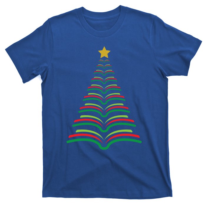 Christmas Tree Books Teacher Holiday Gift Librarian School Meaningful Gift T-Shirt