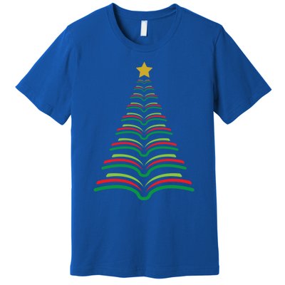 Christmas Tree Books Teacher Holiday Gift Librarian School Meaningful Gift Premium T-Shirt