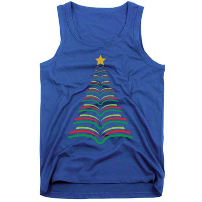 Christmas Tree Books Teacher Holiday Gift Librarian School Meaningful Gift Tank Top