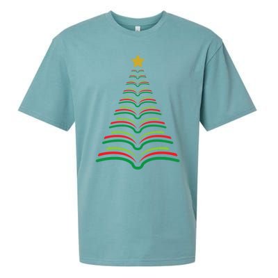 Christmas Tree Books Teacher Holiday Gift Librarian School Meaningful Gift Sueded Cloud Jersey T-Shirt