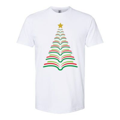 Christmas Tree Books Teacher Holiday Gift Librarian School Meaningful Gift Softstyle CVC T-Shirt