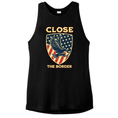 Close The Border Conservative Republican Ladies PosiCharge Tri-Blend Wicking Tank