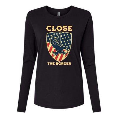 Close The Border Conservative Republican Womens Cotton Relaxed Long Sleeve T-Shirt