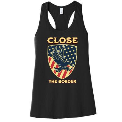 Close The Border Conservative Republican Women's Racerback Tank