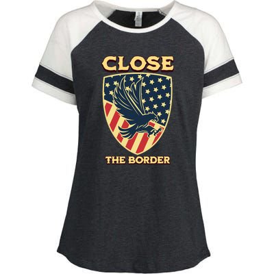 Close The Border Conservative Republican Enza Ladies Jersey Colorblock Tee