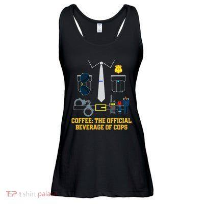 Coffee The Beverage Of Cops Funny Humor Ladies Essential Flowy Tank
