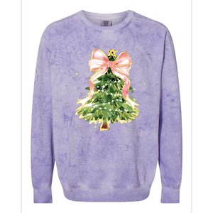 Christmas Tree Bow Christmas Tree Colorblast Crewneck Sweatshirt