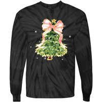 Christmas Tree Bow Christmas Tree Tie-Dye Long Sleeve Shirt