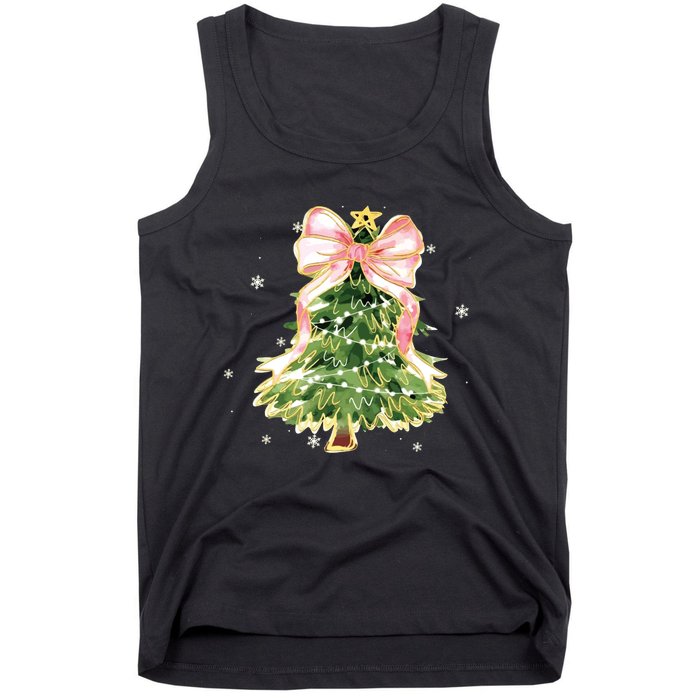 Christmas Tree Bow Christmas Tree Tank Top