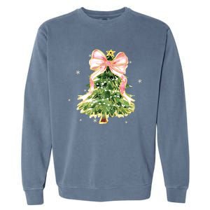 Christmas Tree Bow Christmas Tree Garment-Dyed Sweatshirt