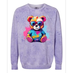 Colorful Teddy Bear Cute Teddy Bear I Teddy Art I Teddy Bear Colorblast Crewneck Sweatshirt