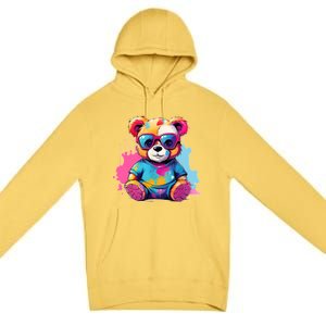 Colorful Teddy Bear Cute Teddy Bear I Teddy Art I Teddy Bear Premium Pullover Hoodie