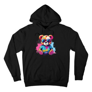 Colorful Teddy Bear Cute Teddy Bear I Teddy Art I Teddy Bear Hoodie