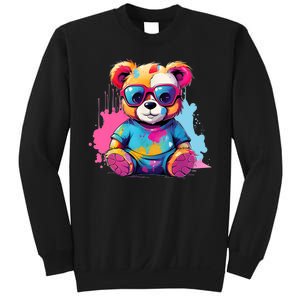 Colorful Teddy Bear Cute Teddy Bear I Teddy Art I Teddy Bear Sweatshirt