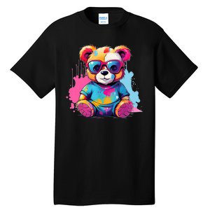 Colorful Teddy Bear Cute Teddy Bear I Teddy Art I Teddy Bear Tall T-Shirt