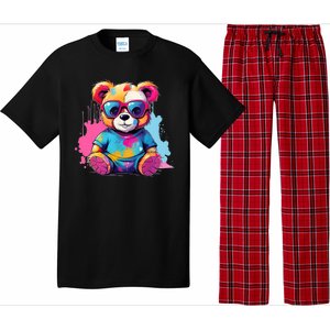 Colorful Teddy Bear Cute Teddy Bear I Teddy Art I Teddy Bear Pajama Set