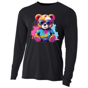 Colorful Teddy Bear Cute Teddy Bear I Teddy Art I Teddy Bear Cooling Performance Long Sleeve Crew